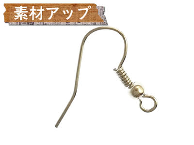 ピアス パーツ【フック タイプ】(白銀：シルバー)(1ペア(2個入))金具 ピアス アクセサリー 部品 パーツ【メール便OK】