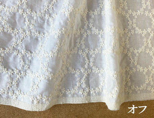 コットン100％　花かんむり　刺繍生地 レース生地　国産 (4色)【1個96cmx50cm】3個...
