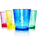 SCANDINOVIA【日本製】250ml 割れないグラス ダイヤデザイン - 4個セット - 割れない プラスチック コップ - ハイグレード プラコップ BPA フリー 食洗機 食器洗い乾燥機 対応 洗面所 割れないコッ