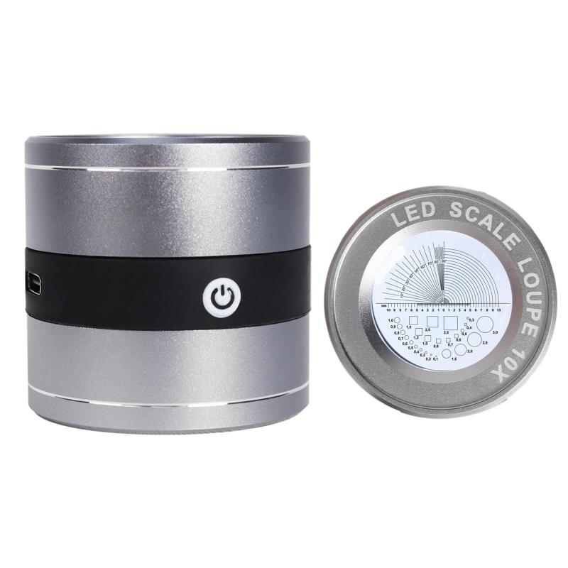 楽天ラシャンスショップJewelers ルーペ ジュエリーループルーペ LEDとUVライト 多機能スケール メートル法目盛付き USB LED充電インジケーター 宝石拡大鏡ツール ジュエリー テキスタイル 宝石 切手 コイン用 10個