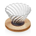 ポカロティー コーヒードリッパー 耐熱ガラス コーヒードリップ 紙フィルター Coffee Dripper 竹製スタンド付き 1〜4杯用 手作り ドリップ 器具...