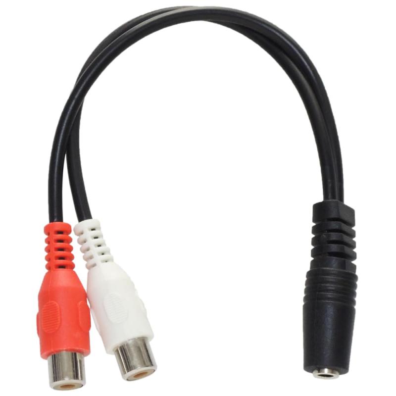 KAUMO RCA(赤白メス) 3.5mmステレオミニ(メス) 変換ケーブル 20cm