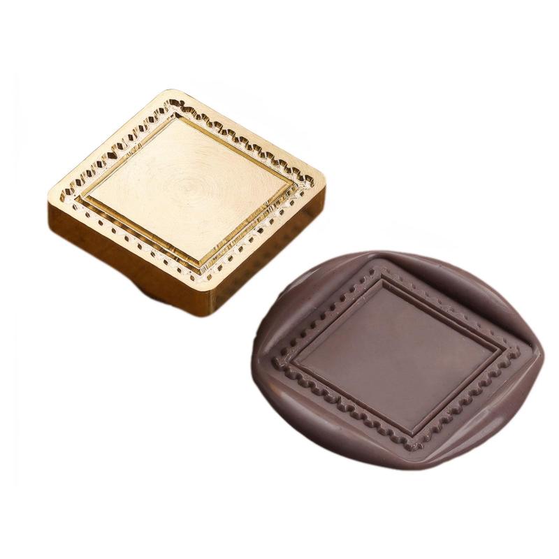 DELUXEFOX シーリングスタンプ ヘッド無地 額縁 25mm真鍮製 シーリングヘッド シーリングスタンプヘッ..