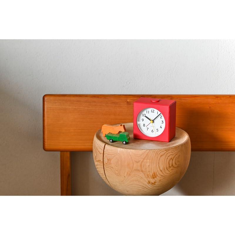 レムノス アラーム時計 アナログ ファルベ 天然色木地 farbe 赤 PA25-01 RE Lemnos [2]