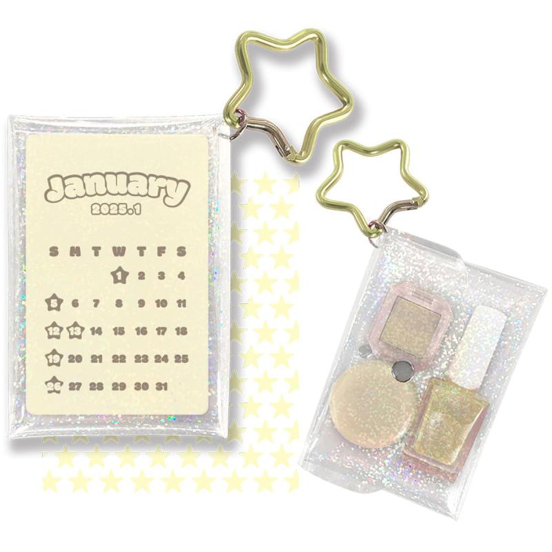 2025年 KIRAKIRA ハンディカレンダー/イエロー カレンダー No.205