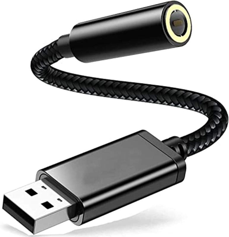 【ヘッドホン・マイク端子を一体化に設計された】USB to 3.5mm オーディオケーブル 変換アダプタ 外付けサウンドカード USBポート-3極 TRS 4極 3.5mm ミニジャック