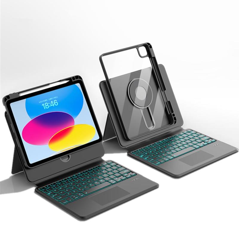 昇降式 iPad Air4 Air5 iPad Pro11 第4/3/2/1世代 キーボード ケース iPad Air 第4/5世代 高さ調節 バックライト付き タッチパッド 縦置き 横置き マグネットス吸着 分離式 透明背面カバー 全方向に回転