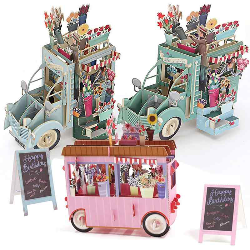 moin moin メッセージ カード バースデー メッセージ カード グリーディング 360 度 飛び出す 切り絵 ..