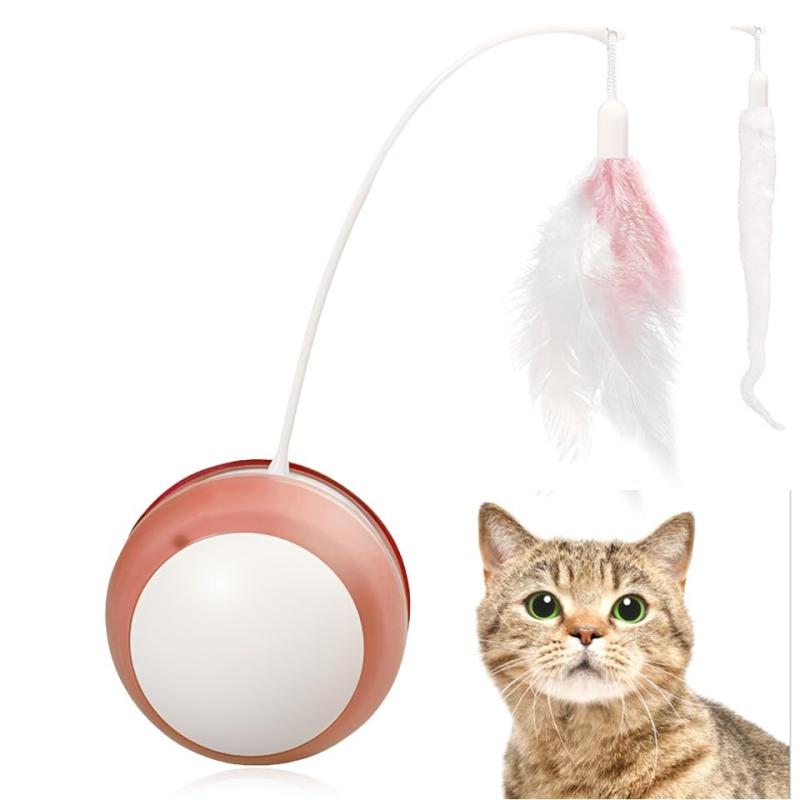 FOily TOily 猫おもちゃ 猫ボール 猫電動おもちゃ 自動 一人遊び 猫おもちゃ羽 USB充電式 簡単操作 プレゼント