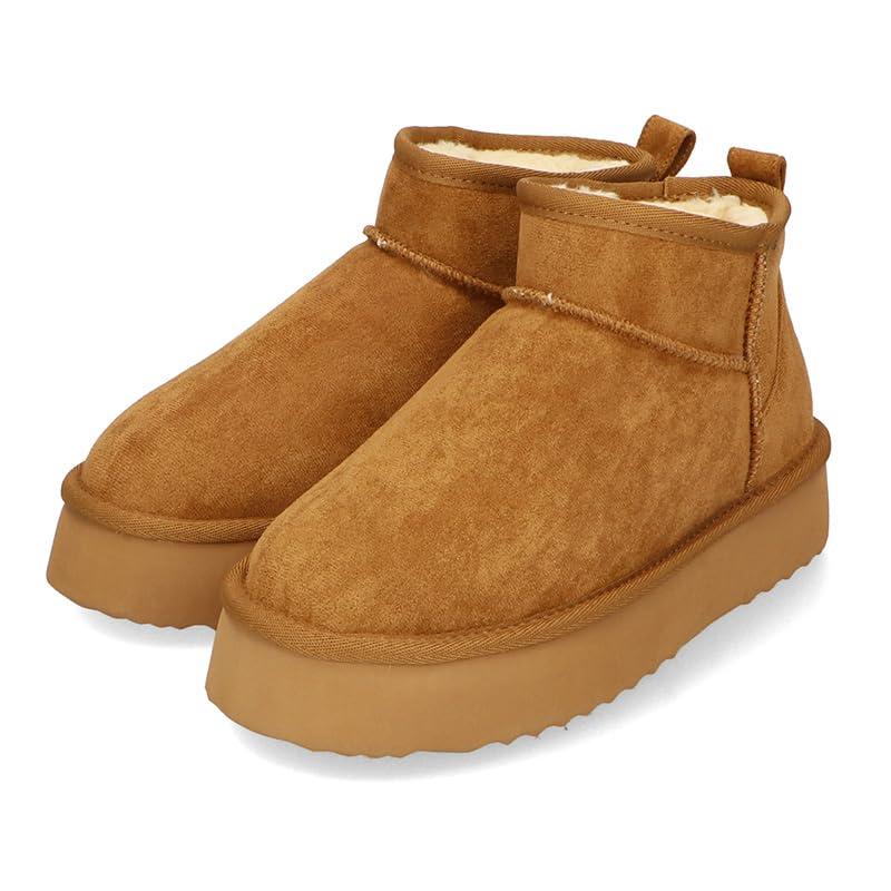 [オリエンタルトラフィック] ファッションブーツ ムートンブーツ ショート丈 厚底 ファー 防寒 暖かい 軽い レディースのサムネイル