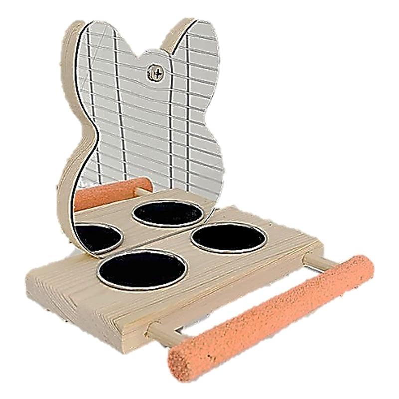 ST TS ステンレス 餌入れ 鏡 鳥スタンド 止まり木 餌台 鳥かご 餌 エサ 台 インコ オウム バードトイ ..