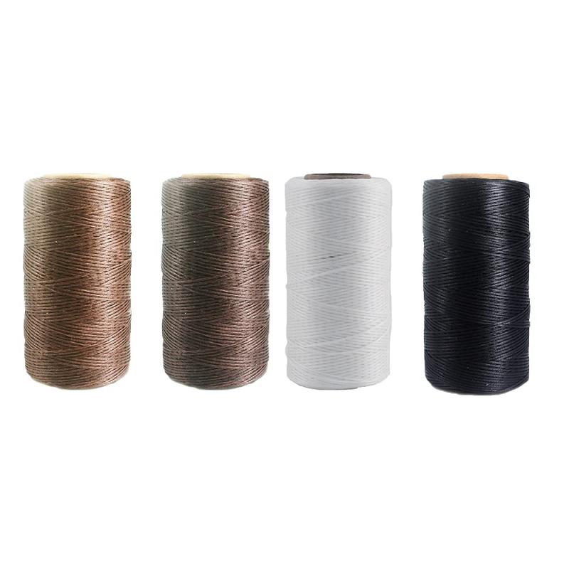 レザークラフト 蝋引き糸 手縫い 糸 ワックスコード ひも 平紐 タイプ ホワイト ろうびき糸 ロウ引き糸 紐 DIY レザークラフト用ロウ引き糸 モノトーン 品質 量が多い 手縫い レザクラ 初心