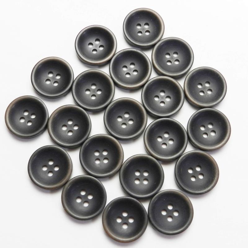 ヴィンテージ風 こげ茶色系ボタン 4穴 ジャケット 袖口 カーディガン TM74-15-DBR-213 TM74-20-DBR-211