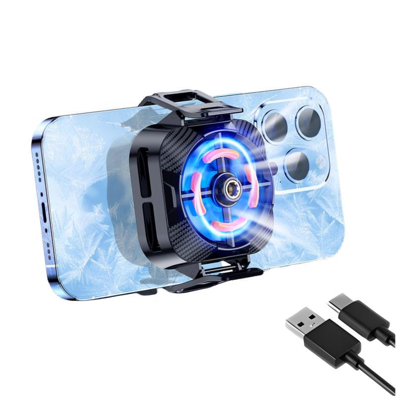 East Leaf スマホ 冷却ファン スマホクーラー ペルチェ素子 マグネット 急速冷却 静音 小型 軽量 熱対策 持ち運び Type-C USB給電式 iphone android 各種対応 (ブラック) ゲーム ライブ 写真撮影 動画視