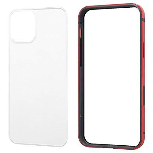レイアウト iPhone 12/12 Pro 6.1インチ対応 アルミバンパー+パネル(クリア) レッド RT-P27AB/RM レイアウト iPhone 12/12 Pro 6.1インチ対応 アルミバンパー+パネル(クリア) レッド RT-P27AB/RM