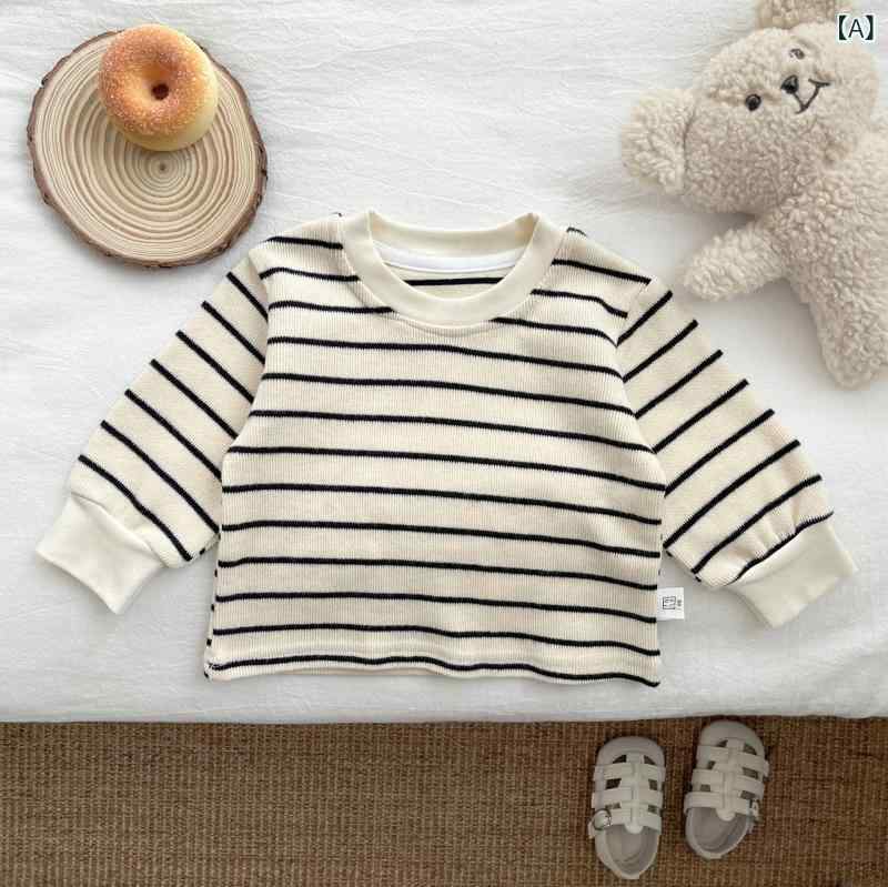 ベビー服 秋物 上下セット デニムサロペット ボーダー柄トップス かわいい カジュ...
