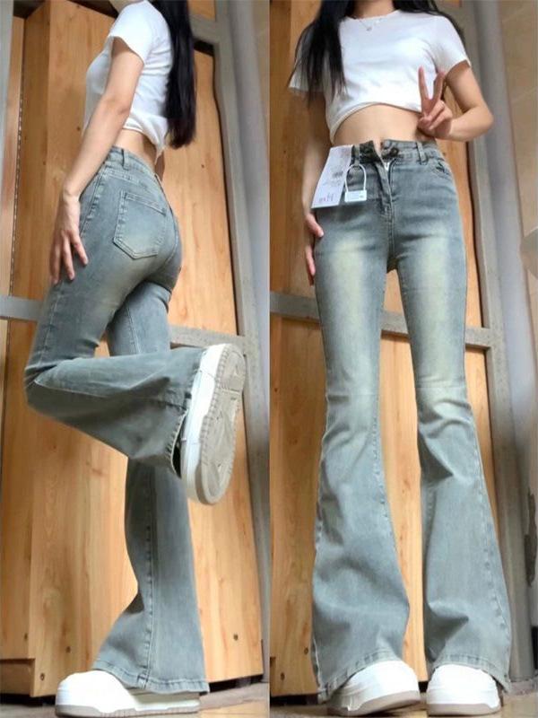 ジーンズ レディース デニム パンツ ジーパン 微フレア ボトムス ベルボトム ブーツカット ハイウエスト 美脚 脚長 スリム タイト ストレッチ 伸縮性 普段使い カジュアル レトロ ヴィンテージ風 通学 スタイリッシュ ロング丈・カテゴリ: 牛仔裤・主な素材: 綿50%以上70%未満・スタイル: 平面・パンツ丈: 長ズボン・ウエスト: 高腰・厚さ: 常規・流行の要素: 水洗・カラー展開: 黄泥藍、Z2画像・サイズ展開: XS、S、M、L、XL・スタイル系統: 日韓カジュアル、個性的ストリート、韓国風・伸縮性: 微弾・パンツタイプ: 微フレア