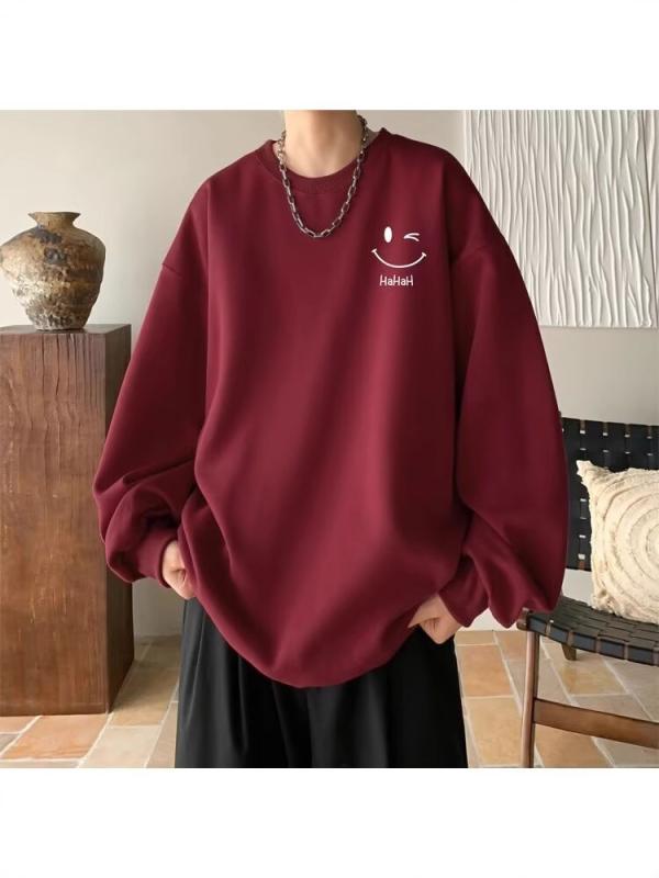 スウェット メンズ 男性用 長袖 Tシャツ 春秋 薄手 トレーナー プルオーバー トップス 韓国風 カジュアル 普段使い 部屋着 ポリエステル100% ブラック ホワイト グレー ワインレッド M L XL XXL XXXL XXXXL XXXXXL