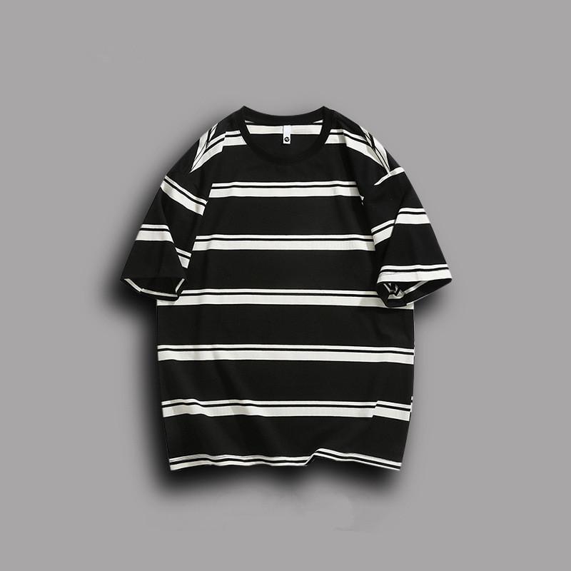 Tシャツ 男性用 半袖 ストライプ ポリエステル 普段使い ルームウェア 接触冷感 吸...