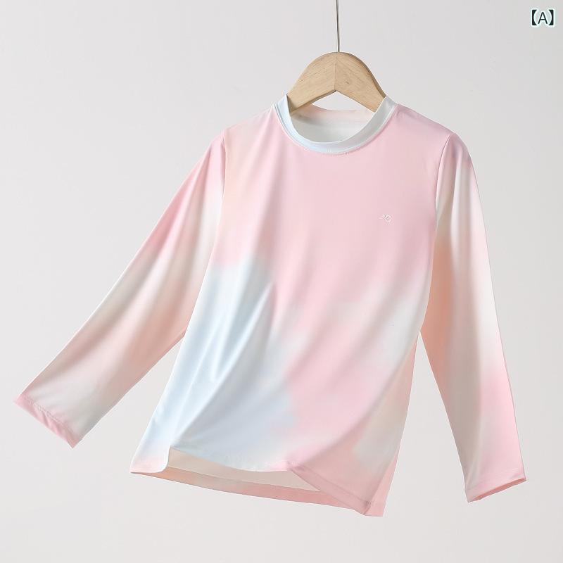 ・カテゴリ: キッズTシャツ・スタイル: 韓国風・対象: ユニセックス・フードの有無: フードなし・袖丈: 長袖、半袖・対象年齢: 8歳以上、140cm以上・生地加工: 柔軟加工・主な素材: ポリエステル90%、スパンデックス10%・安全基準: A類・ネックライン: クルーネック・機能: 吸湿速乾・カラー展開: ホワイト×ピンク（長袖）、ホワイト×ブルー（長袖）、グリシャーブルー（長袖）、サクラピンク（長袖）、ホワイト×ピンク（半袖）、ホワイト×ブルー（半袖）、グリシャーブルー（半袖）、サクラピンク（半袖）・サイズ展開: 110号（推奨身長100-110cm/体重15-20kg）、120号（推奨身長110-120cm/体重20-25kg）、130号（推奨身長120-130cm/体重25-30kg）、140号（推奨身長130-140cm/体重30-35kg）、150号（推奨身長140-150cm/体重35-42.5kg）、160号（推奨身長150-160cm/体重42.5-50kg）、170号（推奨身長160-170cm/体重50-60kg）