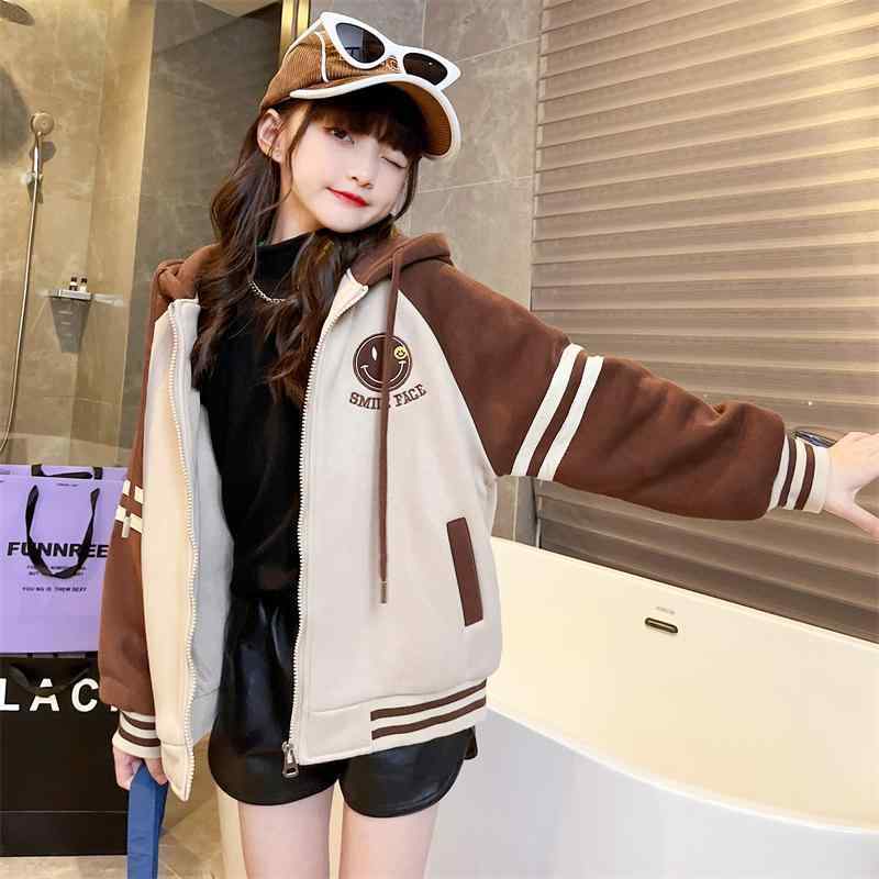 子供服 アウター 女の子 フード付き パーカー 裏起毛 暖かい 切り替え 10代 キッズ トップス トレーナー 長袖 英字 ロゴ カジュアル 通学 防寒 秋 冬 かわいい おしゃれ