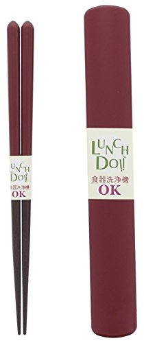 イシダ 箸 箸入れ セット 箸箱 ランチドゥ 日本製 天然木 赤 18cm