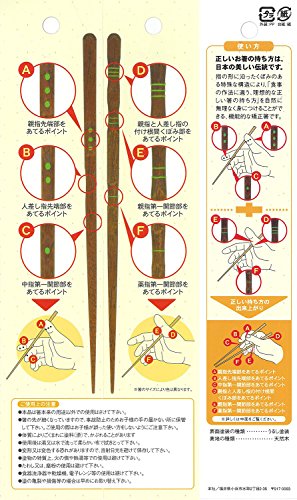 イシダ しつけ 箸 (持ち方) 三点支持 漆 木製 (天然木) 23cm 3