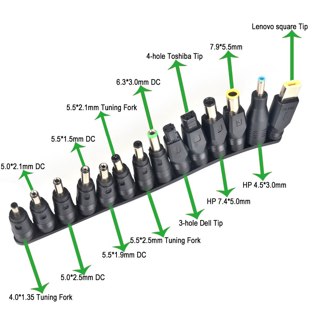 DCジャック 変換 38種 ノートパソコン 電源アダプタ 最大電圧36V/5A 外径/内径 5.5...