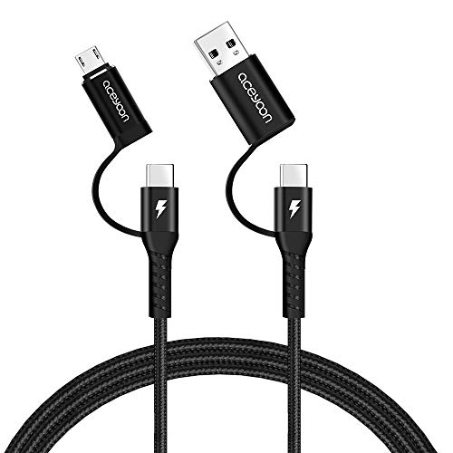充電ケーブル 4in1 USB C マイクロ USB A 1メートル iPhone15充電対応 タイプc ケーブル 多機能 1 送料　無料