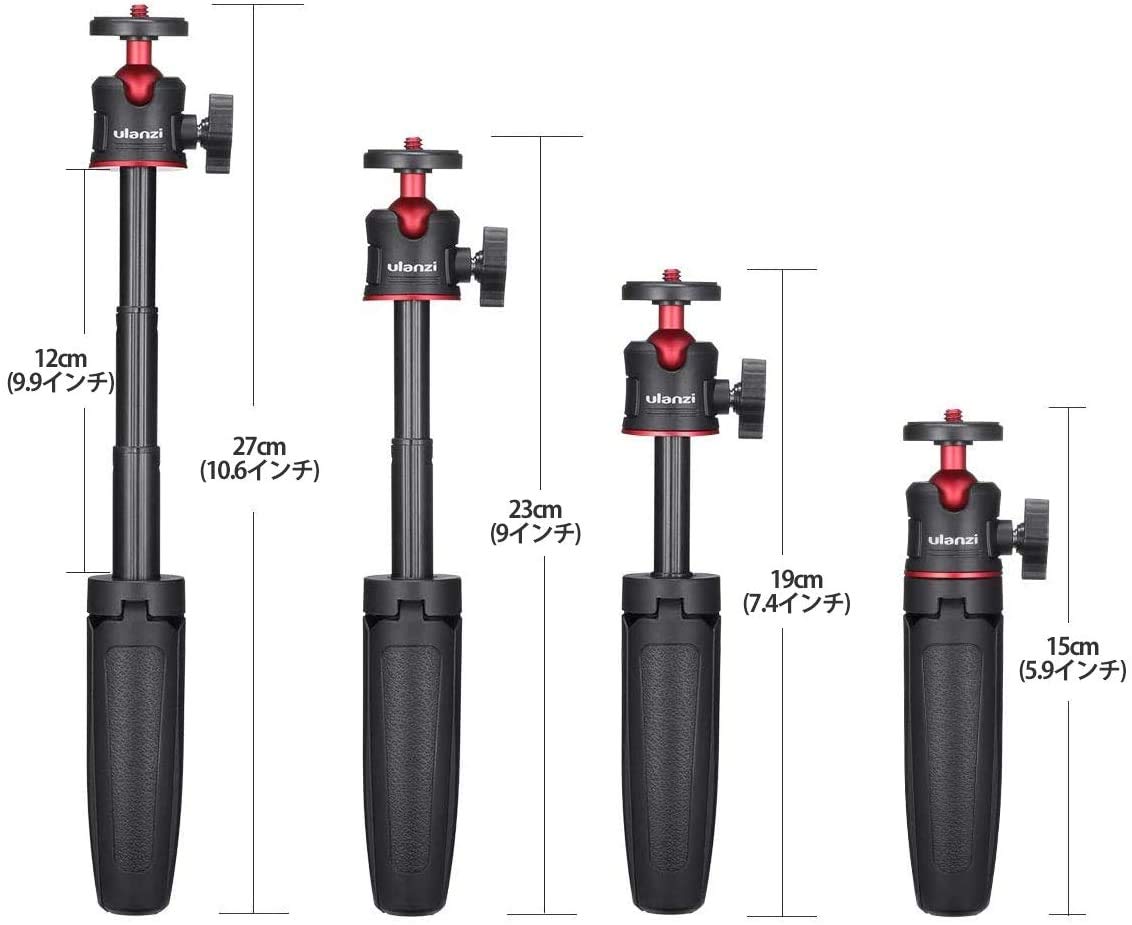ミニ三脚 自撮り棒 3way 卓上 3段伸縮 小型 ライブ ZV1 /OSMO POCKET 1、2/iPhone ...