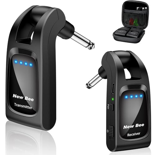 ギターワイヤレスシステム 送受信機 エレキギター プリアンプ 6.35mmプラグ付き ギターに直接プラグ 280°回転 1対多 6チャ 送料 無料