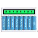単三電池 充電器セット 8スロット充電器 8本大容量単3充電池3000mAh ニッケル水素電池 自然放電抑制 環境保護 ?1200回 送料 無料