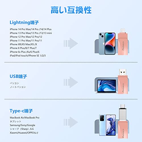 MFiǧ���� �������ƥ���ǽ��iPhone�� USB���� 128GB 3in1 �ǡ����ܹ� usb lightning/USB/T ������̵��