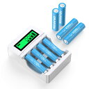 単3電池・単4充電池充電器 セット 4本3000mAh単三電池 +4本1100mAh 単四電池 +4スロット充電器セット ニッケル水 送料 無料