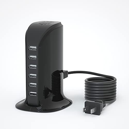 USB コンセント 50W USB充電器 6ポート 10A 出力自動判別機能 タワー式 150CM PSE認証 送料 無料