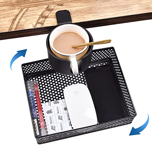 2 in 1多機能収納 ドリンクホルダーデスク 机の下 収納引き出し 後付け カップホルダーデスク 合金ムリビングルーム 書斎 オフ 送料　無料