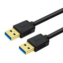 USB 3.0 ケーブル 2m タイプAタイプA オスオス 金メッキコネクタ搭載 ブラック 送料 無料