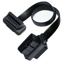 OBD2 ODB II ケーブル 延長ケーブル フラット 超薄型 16ピン 16コア メスtoオス/メスインタフェースのデザイン 0 送料 無料