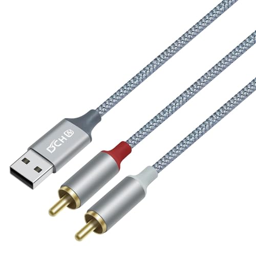 USB A to 2RCA 変換 オーディオケーブル 1.2m Y型 分岐 赤/白 USB TypeA オーディオケーブル ナイロン 送料 無料