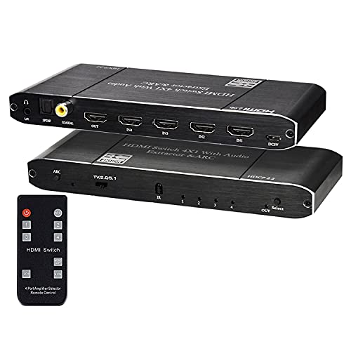 HDMI切替器 4入力1出力 4k60HZ HDR対応 HDMI2.0 HDCP2.2 自動切替 音 ...