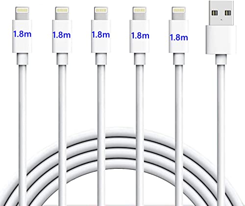 iPhone 充電ケーブル ライトニングケーブル 1.8M 5本MFi認証セット アイフォン 充電ケーブル USB 充電コード Lig 送料　無料