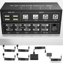 Displayport KVMスイッチ デュアルモニター 4台のコンピュータ ディスプレイポート 4K@60Hz 4ポートKVM スイ 送料 無料