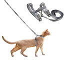 猫 ハーネス 抜けない ダブルロック 簡単 猫 リード ハーネス セット 2点セット ワンタッチ 調整できる 猫用ハーネス A1 モ 送料 無料