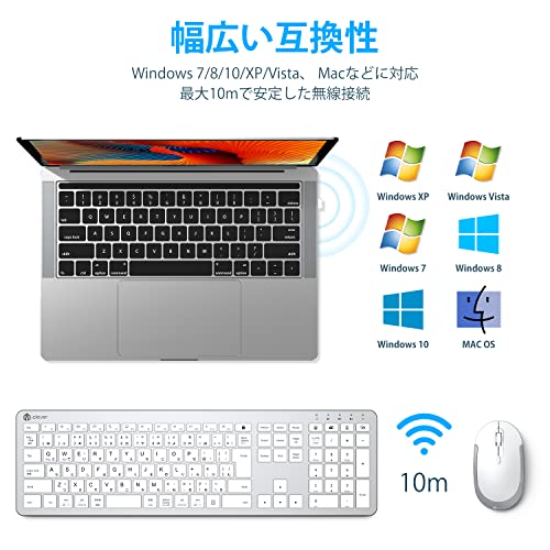 キーボード ワイヤレス マウス セット 無線 静音 JIS日本語配列 TypeC充電式 テンキー付き 2.4G マウス 3段階DPI 送料　無料