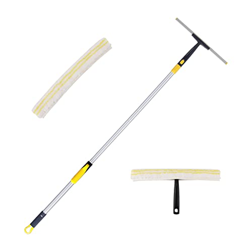 スクイジー 水切りワイパー 窓ガラス掃除 結露水滴取り 両面 高所掃除 延長ポール付き プロ用ツール 浴..