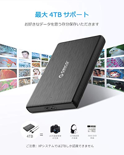 2.5インチ HDD / SSD ケース USB3.0接続 SATA 3.0 ハードディスクケース UASP対応 4TBまで 9.5 送料　無料