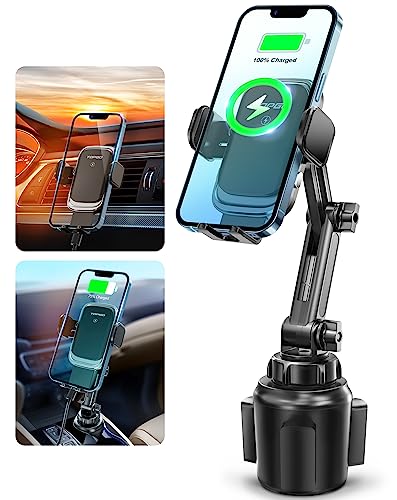 楽天La chic　ラ・シック車載ワイヤレス充電器 最大15W出力 急速充電 スマホホルダー スマホスタンド 携帯ホルダー カップホルダー 車内用品 ドリンクホル 送料　無料