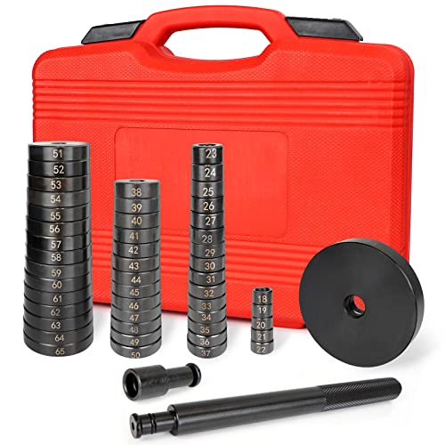Rakuten - 油圧プレス アタッチメント ベアリングインストーラ ベアリング 圧入 アダプター 52PCS 工具 セット 1865mm 74MM 送料　無料