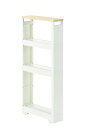 JEJ 隙間収納ワゴン ホワイト 12×40×85cm リセ スーパースリムラック ウッドマルチ4段 1020752 送料 無料
