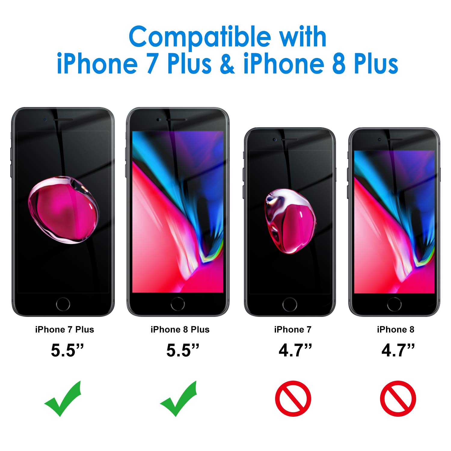 iPhone 8 Plus/iPhone 7 Plus 強化ガラスフィルム 覗き見防止 プライバシー保護フィルム 2枚セット 送料　無料